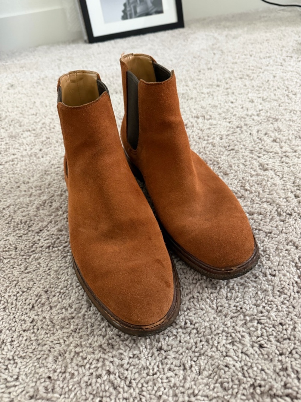 Clarks Clarkdale Mens Brown Suede Slip On Chelsea Boots dark tan - Picture 10 of 10